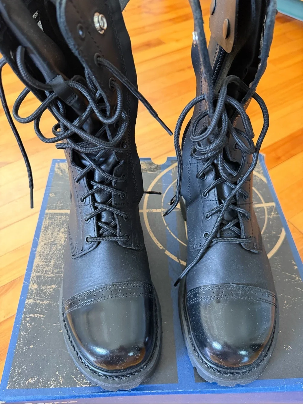 Bates Black Lace-Up Tactical Boots with Polished Toe